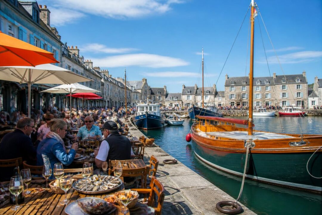 découvrez la brasserie saint-vaast-la-hougue, un lieu convivial avec bars, brasseries et terrasses offrant une vue imprenable sur le port.